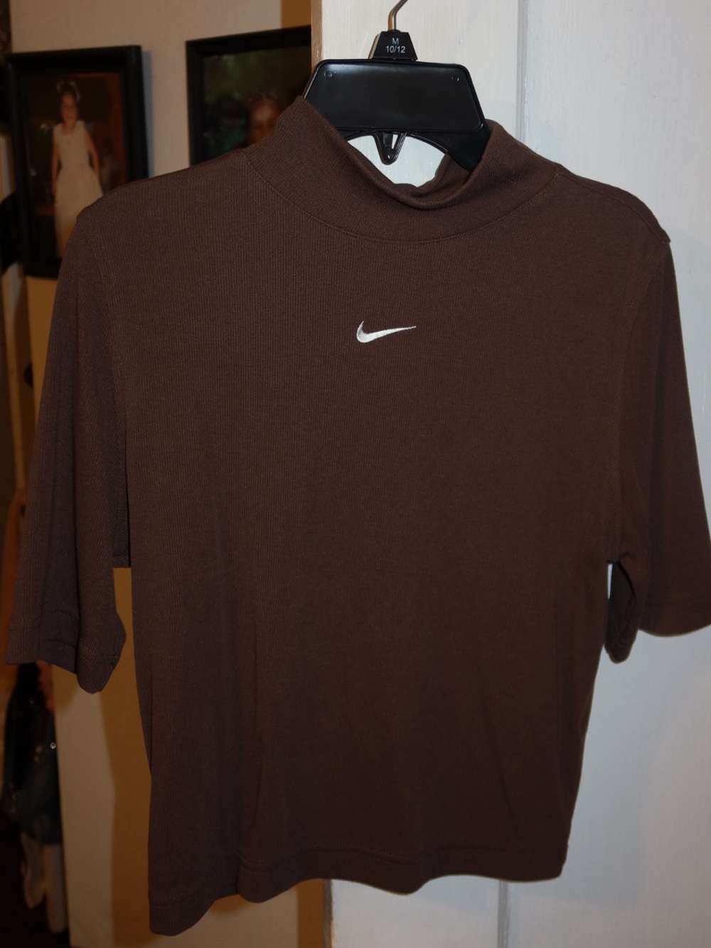 Nike Brown Short-Sleeve Mock Neck Tee